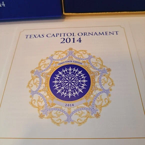 Texas State Capitol Ornament 2014 Blue Oculus Windows Christmas Collectible Box - Picture 5 of 6